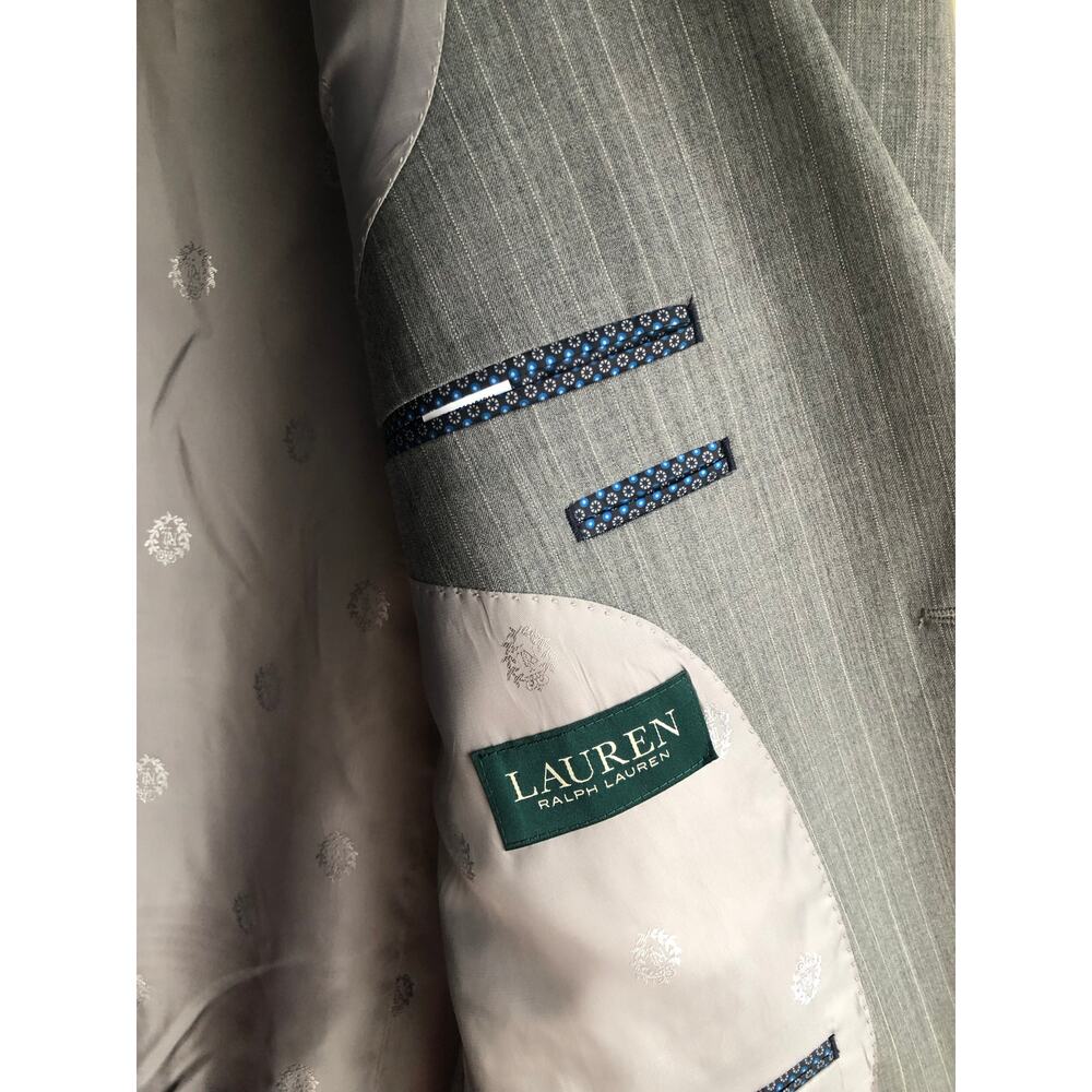 Lauren Ralph Lauren Men Gray Wool Suit Jacket Size 42R - Picture 11 of 14